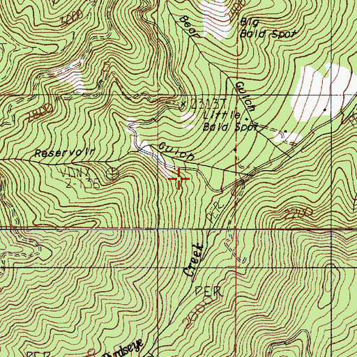 Topographic Map of Reservoir Gulch, OR