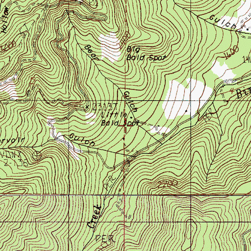 Topographic Map of Bear Gulch, OR