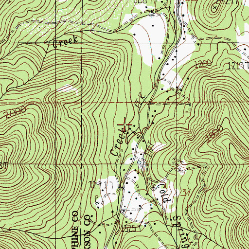Topographic Map of Cold Springs Creek, OR