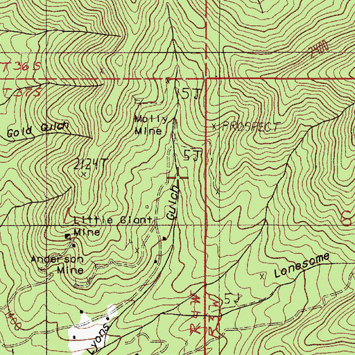 Topographic Map of Crystal Spring, OR