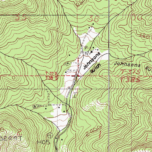 Topographic Map of Johnsons Gulch, OR