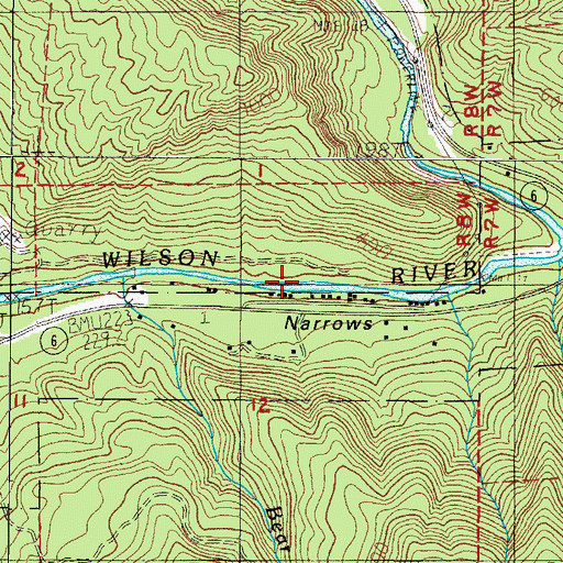 Topographic Map of Narrows, OR