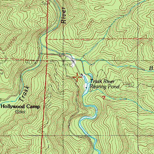 Topographic Map of Trask River Rearing Pond, OR