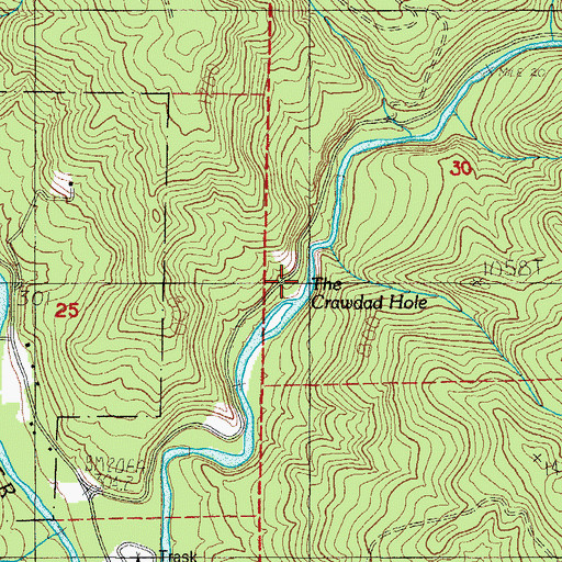 Topographic Map of The Crawdad Hole, OR