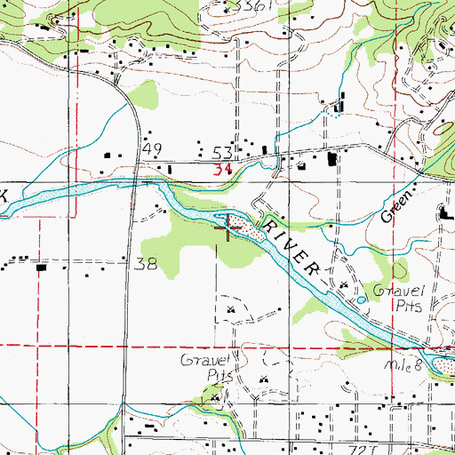 Topographic Map of Clarks Bar, OR