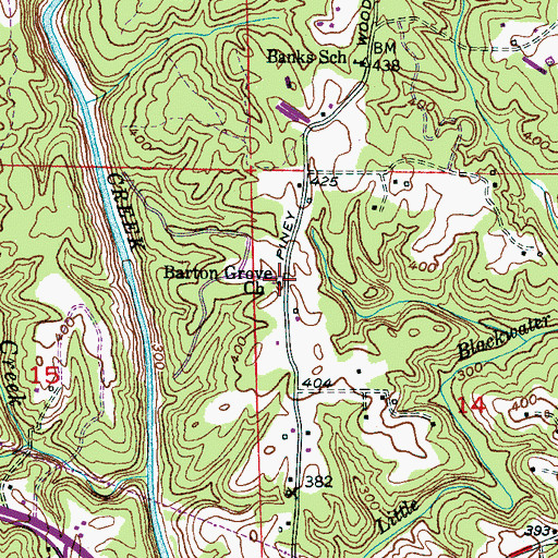 Topographic Map of Barton Grove Church, AL