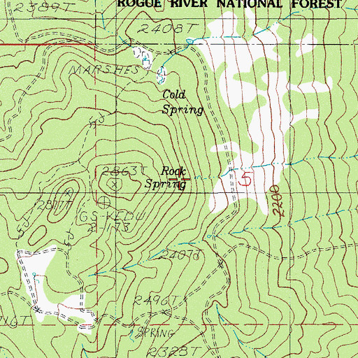 Topographic Map of Rock Spring, OR