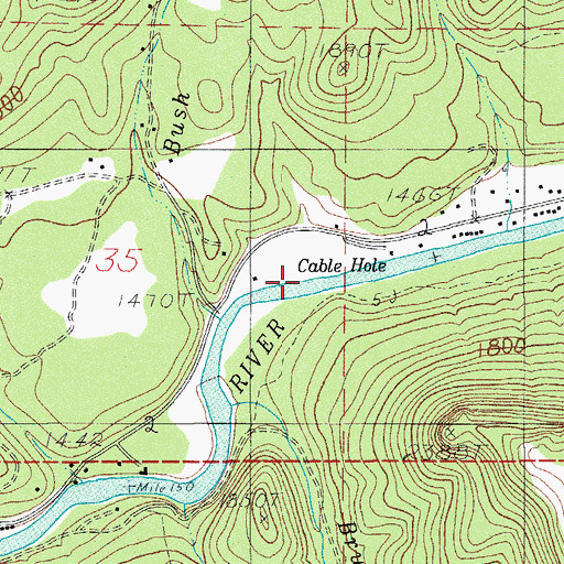 Topographic Map of Cable Hole, OR