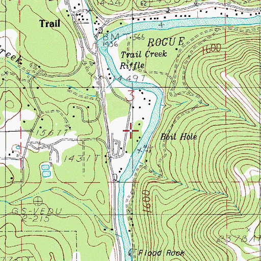 Topographic Map of Boil Hole, OR
