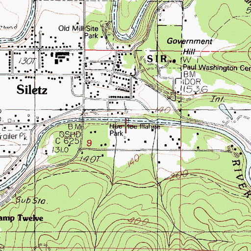 Topographic Map of Hee Hee Illahee Park, OR
