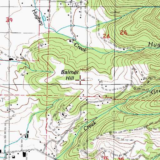 Topographic Map of Balmer Hill, OR