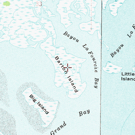 Topographic Map of Barton Island, AL