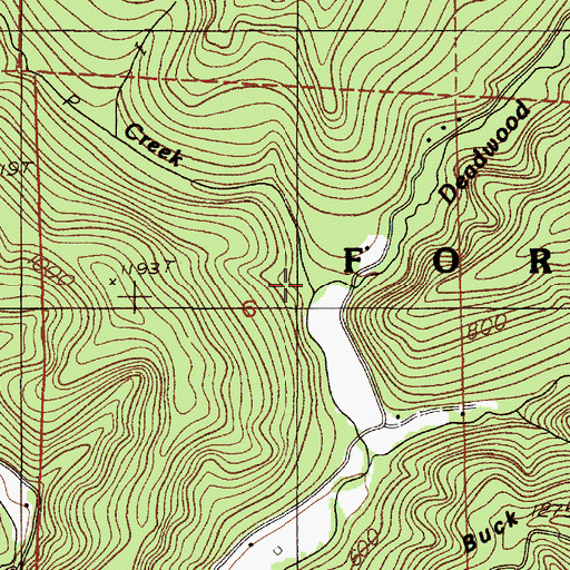 Topographic Map of Fawn Creek, OR