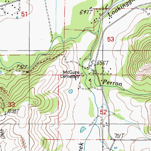 Topographic Map of McGuire Cemetery, OR