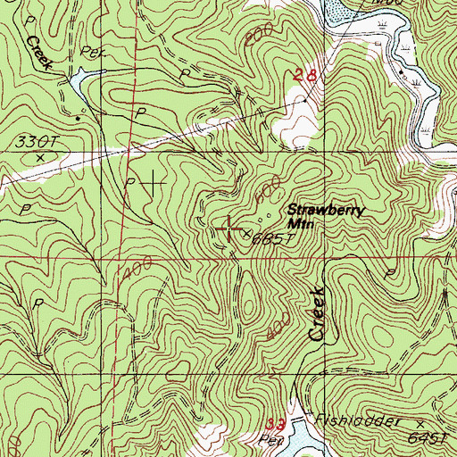 Topographic Map of Strawberry Mountain, OR