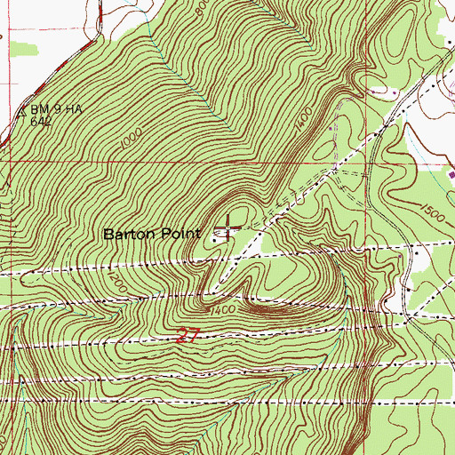 Topographic Map of Barton Point, AL