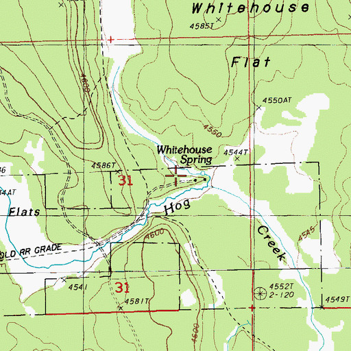 Topographic Map of Whitehouse Spring, OR