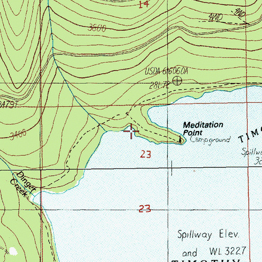 Topographic Map of Meditation Point, OR