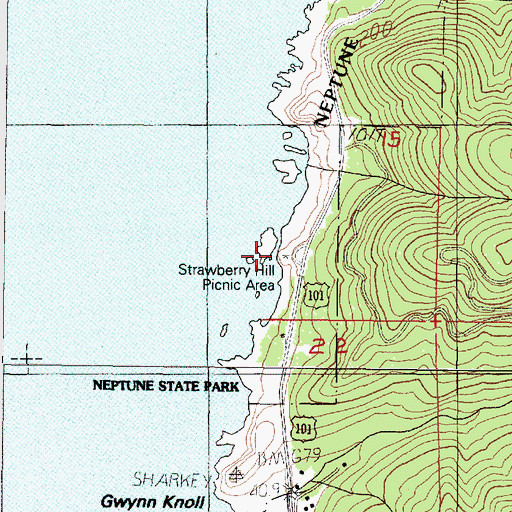 Topographic Map of Strawberry Hill Picnic Area, OR