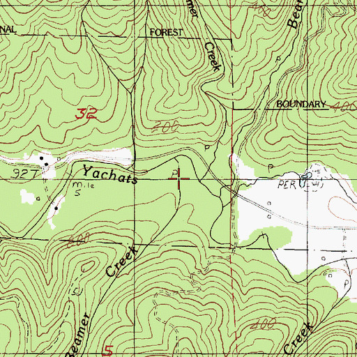 Topographic Map of Little Beamer Creek, OR