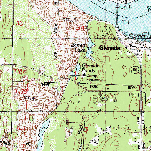 Topographic Map of Camp Florence, OR