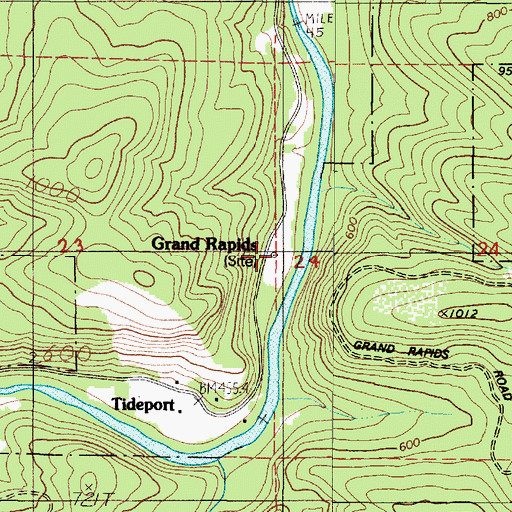 Topographic Map of Grand Rapids, OR