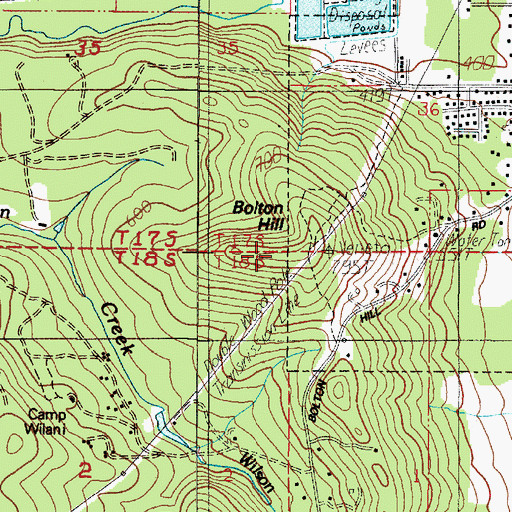 Topographic Map of Bolton Hill, OR