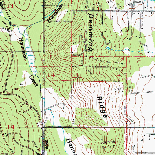 Topographic Map of Demming Ridge, OR