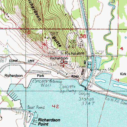 Topographic Map of Richardson Cemetery, OR