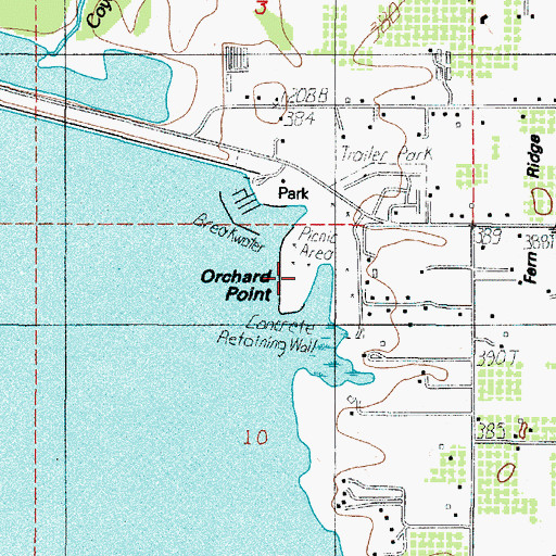 Topographic Map of Orchard Point, OR