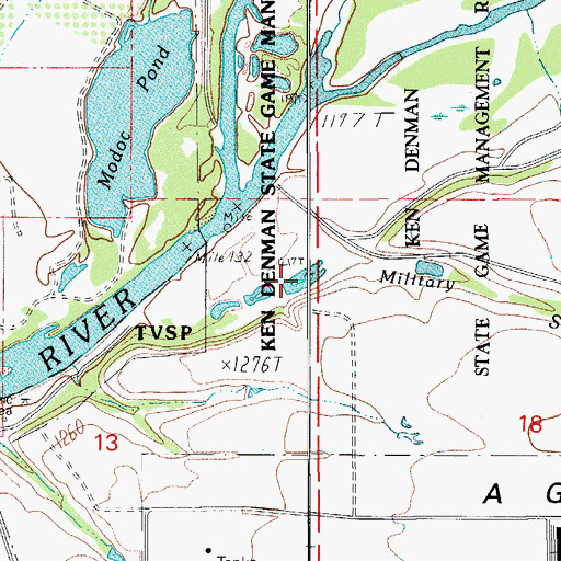 Topographic Map of Military Slough Reservoirs, OR