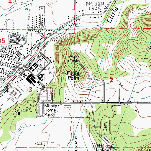 Topographic Map of Eagle Point, OR