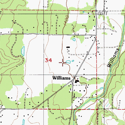 Topographic Map of Cedar Pond, OR