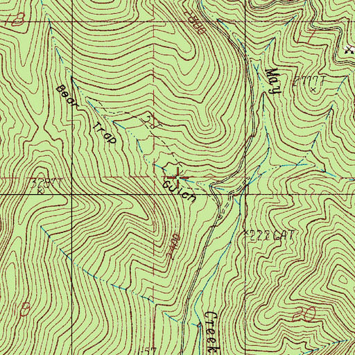 Topographic Map of Bear Trap Gulch, OR