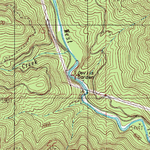 Topographic Map of Devils Garden, OR