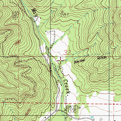 Topographic Map of Blair Reservoir, OR