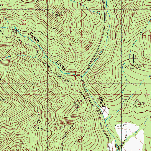 Topographic Map of Fawn Creek, OR