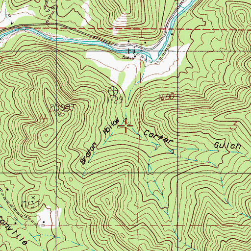 Topographic Map of Carter Gulch, OR