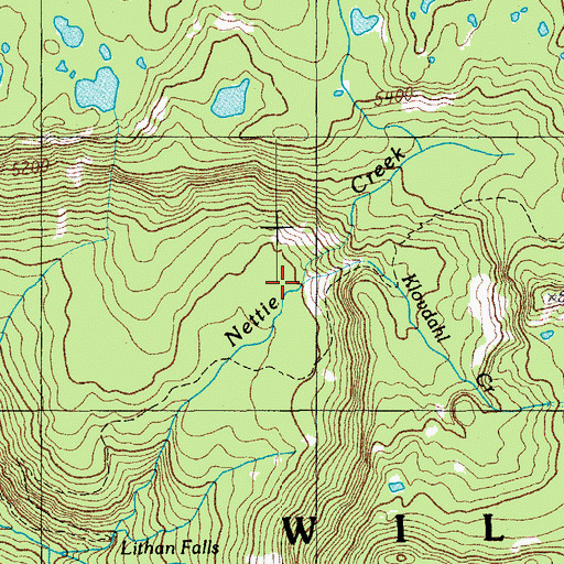 Topographic Map of Klovdahl Creek, OR