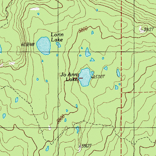 Topographic Map of Jo Ann Lake, OR