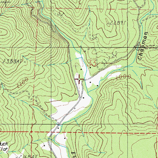 Topographic Map of Chapman Creek, OR