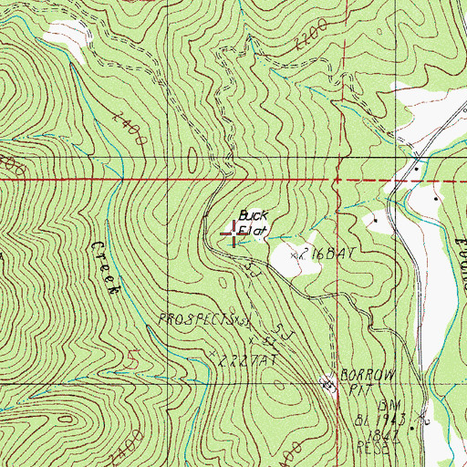 Topographic Map of Buck Flat, OR