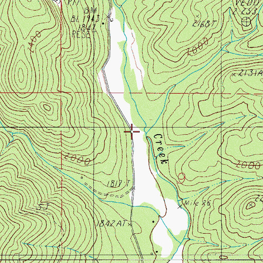 Topographic Map of Canon Creek, OR