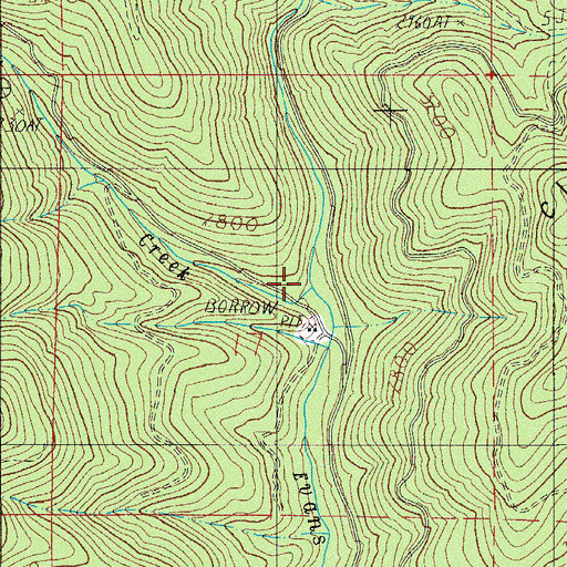 Topographic Map of Wolf Creek, OR