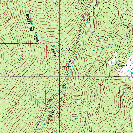 Topographic Map of Railroad Gap Creek, OR
