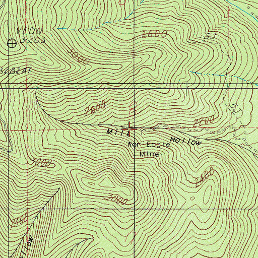 Topographic Map of War Eagle Mine, OR