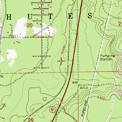 Topographic Map of Wanoga Siding (historical), OR