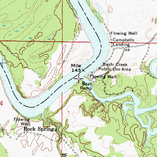 Topographic Map of Bashi Creek, AL