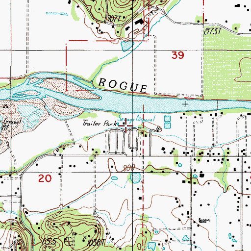 Topographic Map of The Drain, OR