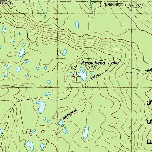 Topographic Map of Arrowhead Lake, OR